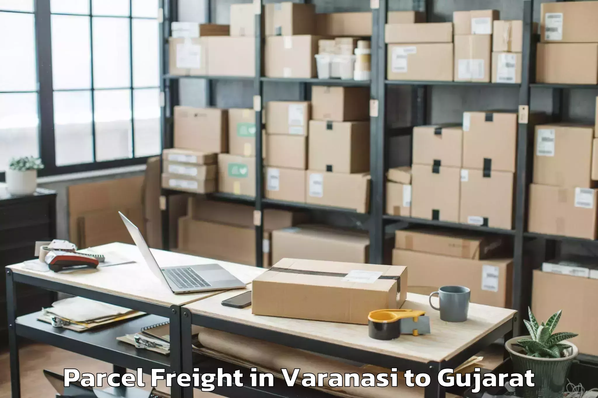 Top Varanasi to Dantiwada Parcel Freight Available